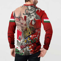 Hungary Button Sweatshirt Crowned with History Guarded by Angels
