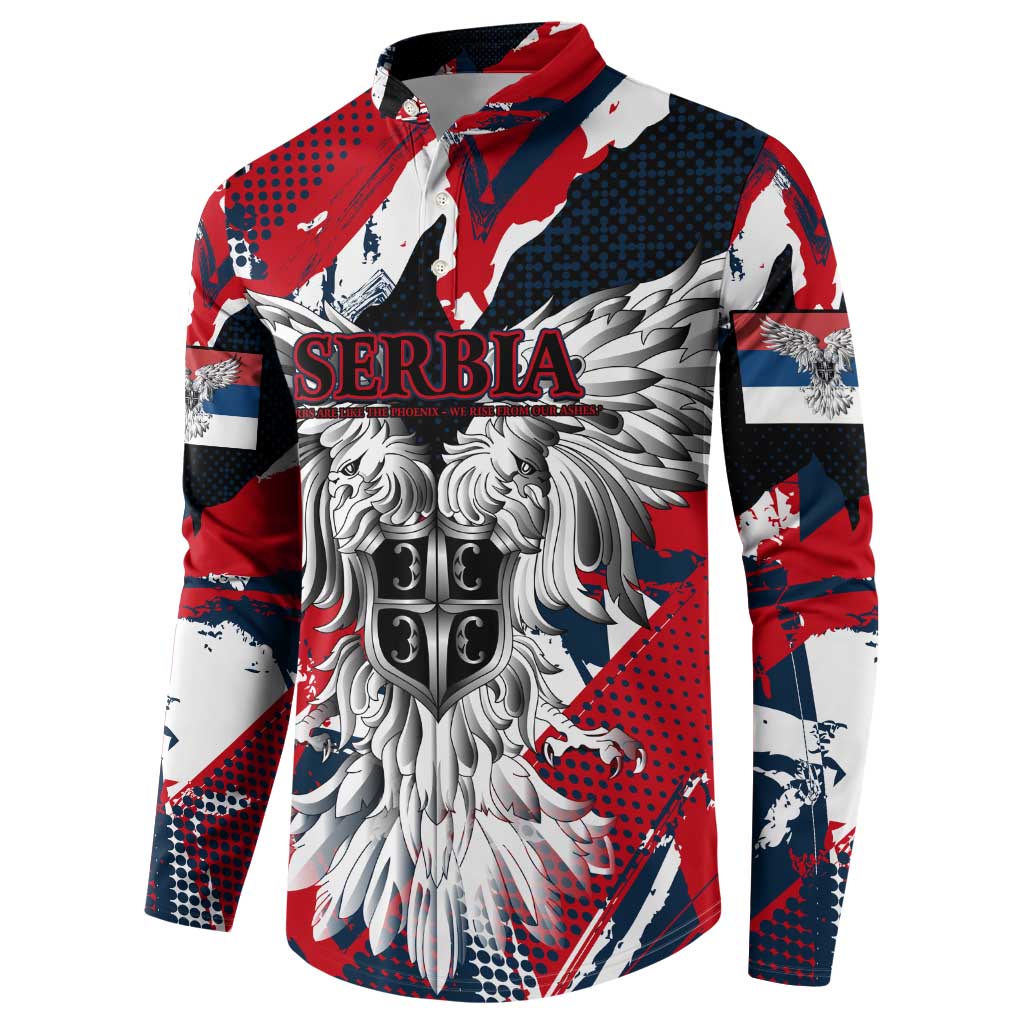 Serbia Button Sweatshirt Like the Phoenix – Rising from Ashes with Pride and Power