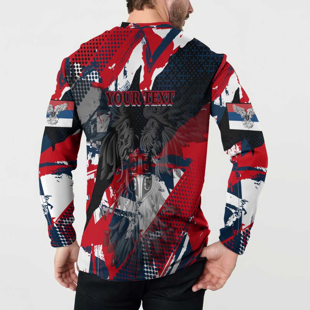 Serbia Button Sweatshirt Like the Phoenix – Rising from Ashes with Pride and Power