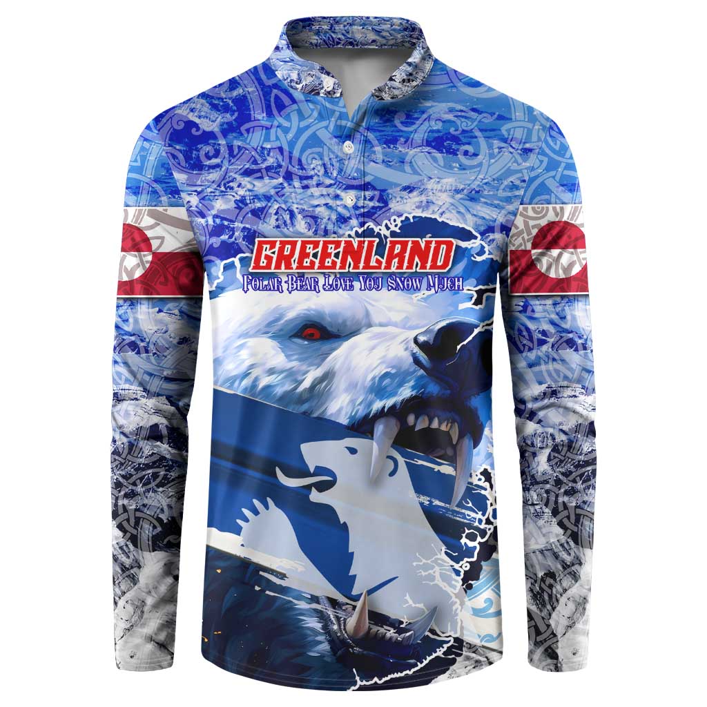 Greenland Button Sweatshirt Polar Bear Power You Snow Much