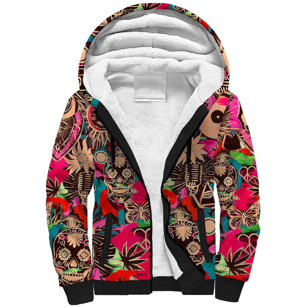 Festival Memories Skull Sherpa Hoodie - Wonder Print Shop