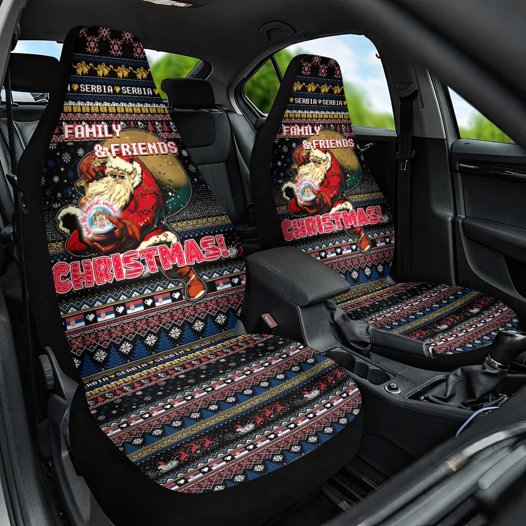 Serbia Car Seat Cover Merry Christmas Family and Friends - Wonder Print Shop