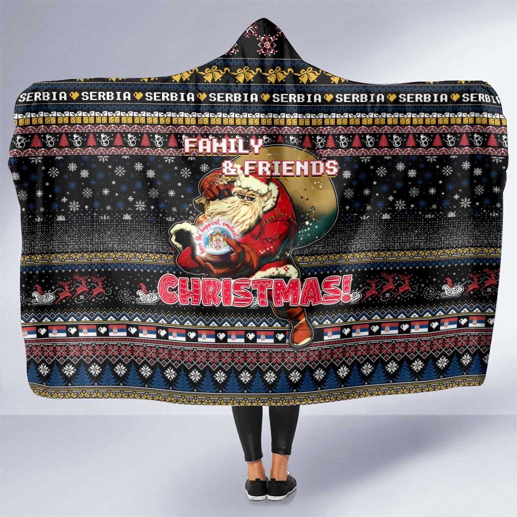 Serbia Hooded Blanket Merry Christmas Family and Friends DT02