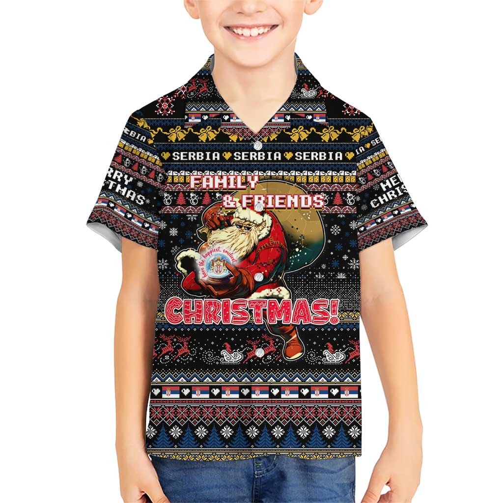 Serbia Kid Hawaiian Shirt Merry Christmas Family and Friends - Wonder Print Shop