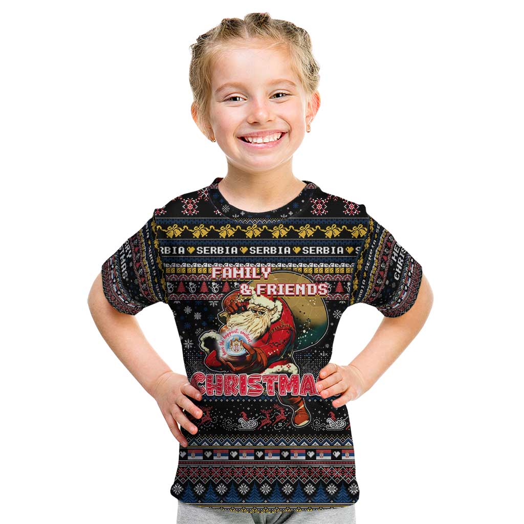 Serbia Kid T Shirt Merry Christmas Family and Friends - Wonder Print Shop