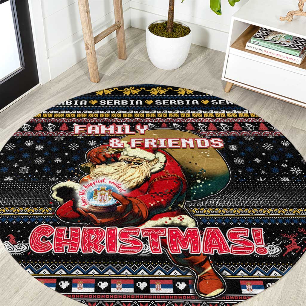 Serbia Round Carpet Merry Christmas Family and Friends DT02