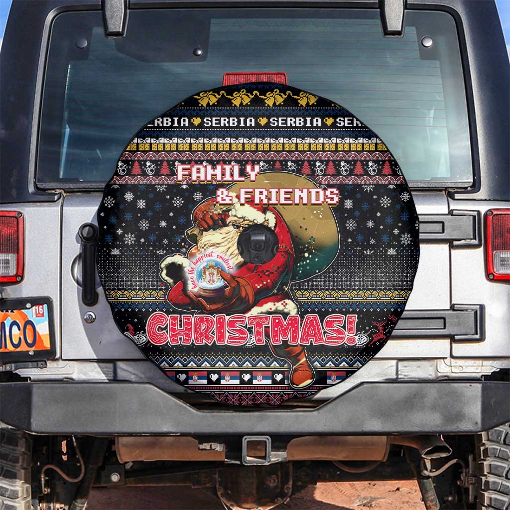 Serbia Spare Tire Cover Merry Christmas Family and Friends - Wonder Print Shop