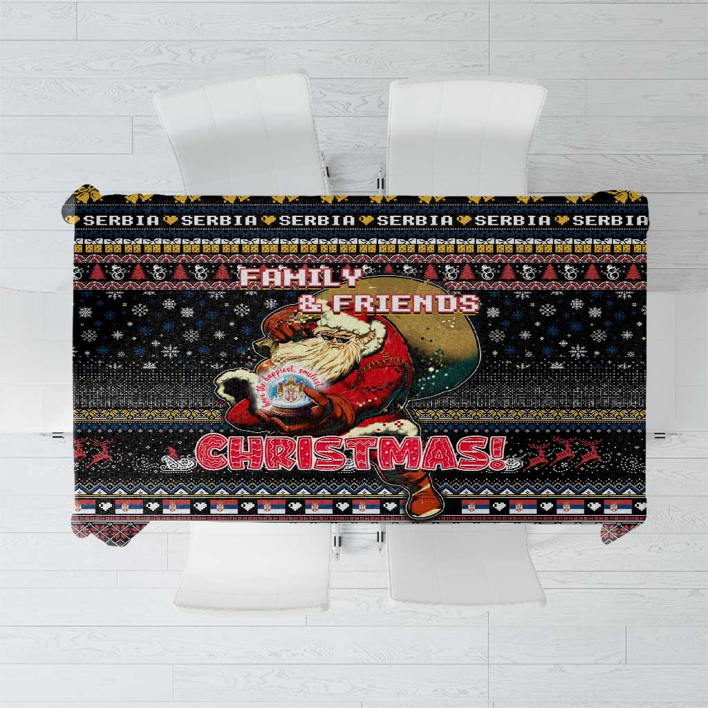 Serbia Tablecloth Merry Christmas Family and Friends - Wonder Print Shop