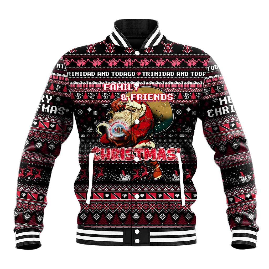 Trinidad and Tobago Baseball Jacket Merry Christmas Family and Friends - Wonder Print Shop