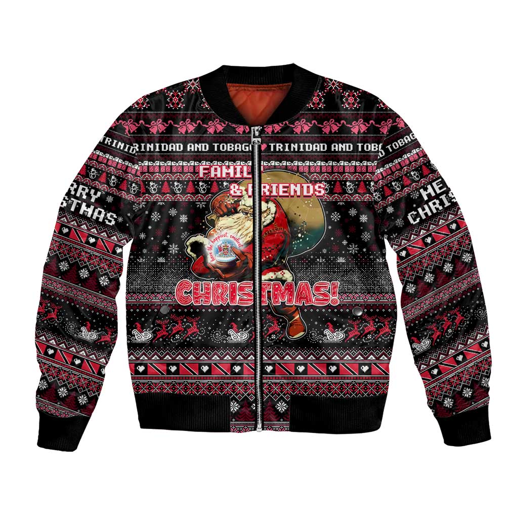 Trinidad and Tobago Bomber Jacket Merry Christmas Family and Friends - Wonder Print Shop