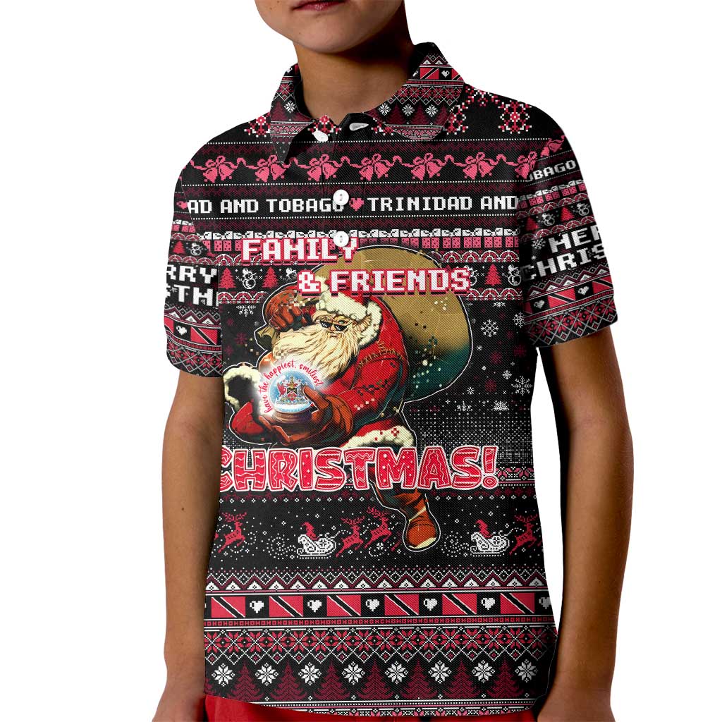 Trinidad and Tobago Kid Polo Shirt Merry Christmas Family and Friends - Wonder Print Shop