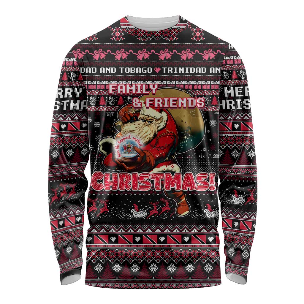 Trinidad and Tobago Long Sleeve Shirt Merry Christmas Family and Friends - Wonder Print Shop