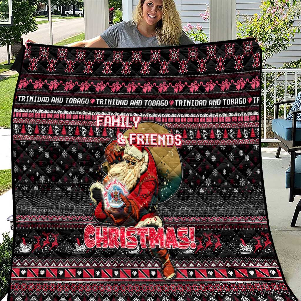 Trinidad and Tobago Quilt Merry Christmas Family and Friends - Wonder Print Shop