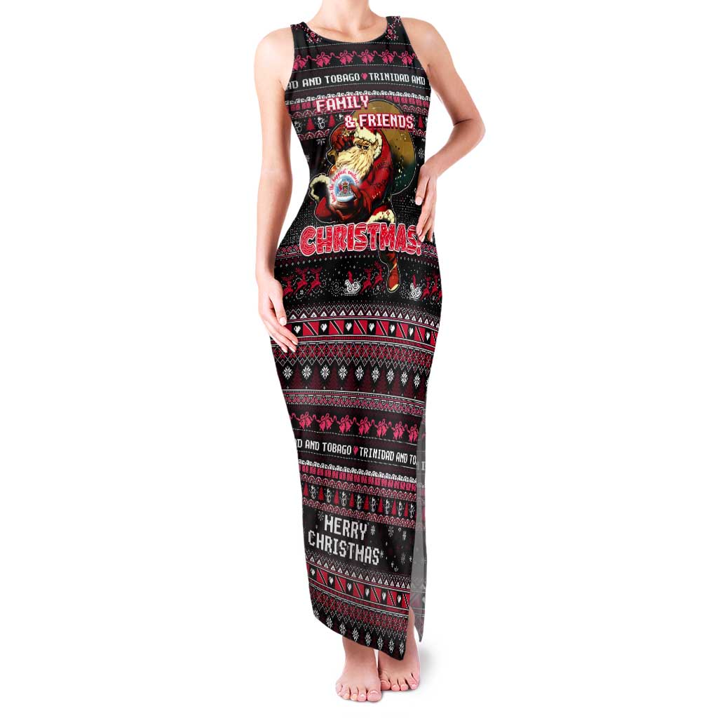 Trinidad and Tobago Tank Maxi Dress Merry Christmas Family and Friends - Wonder Print Shop