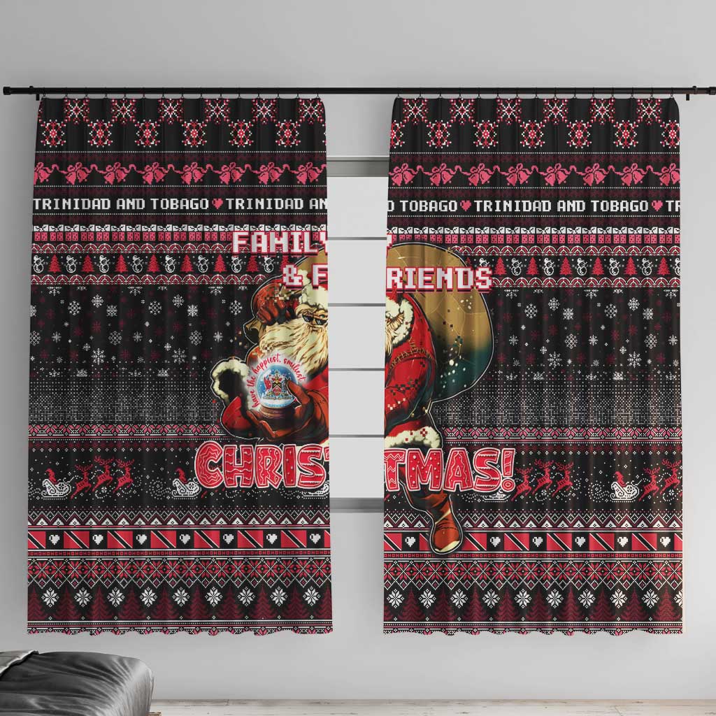 Trinidad and Tobago Window Curtain Merry Christmas Family and Friends - Wonder Print Shop