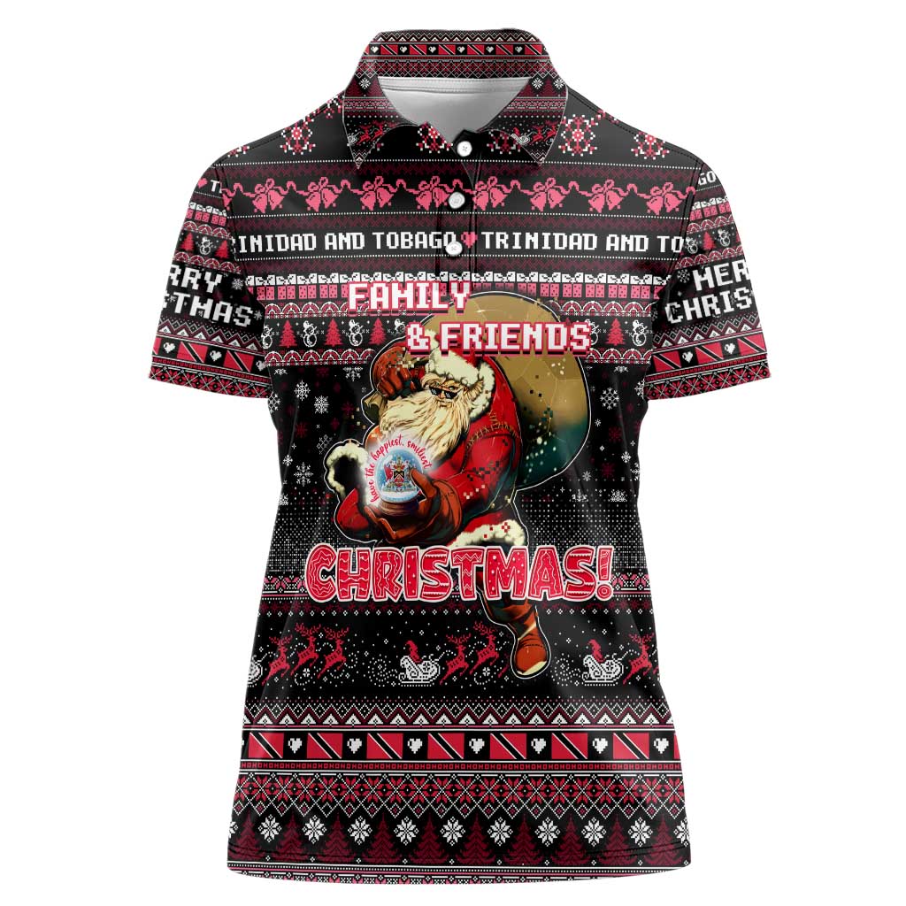 Trinidad and Tobago Women Polo Shirt Merry Christmas Family and Friends - Wonder Print Shop