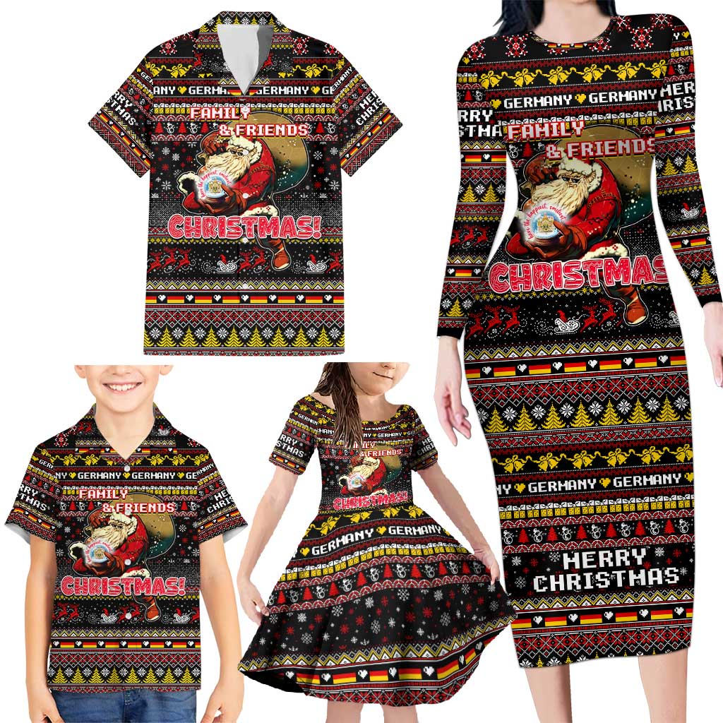 Germany Family Matching Long Sleeve Bodycon Dress and Hawaiian Shirt Merry Christmas Family and Friends - Wonder Print Shop