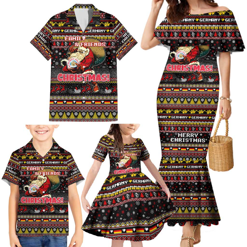 Germany Family Matching Mermaid Dress and Hawaiian Shirt Merry Christmas Family and Friends - Wonder Print Shop