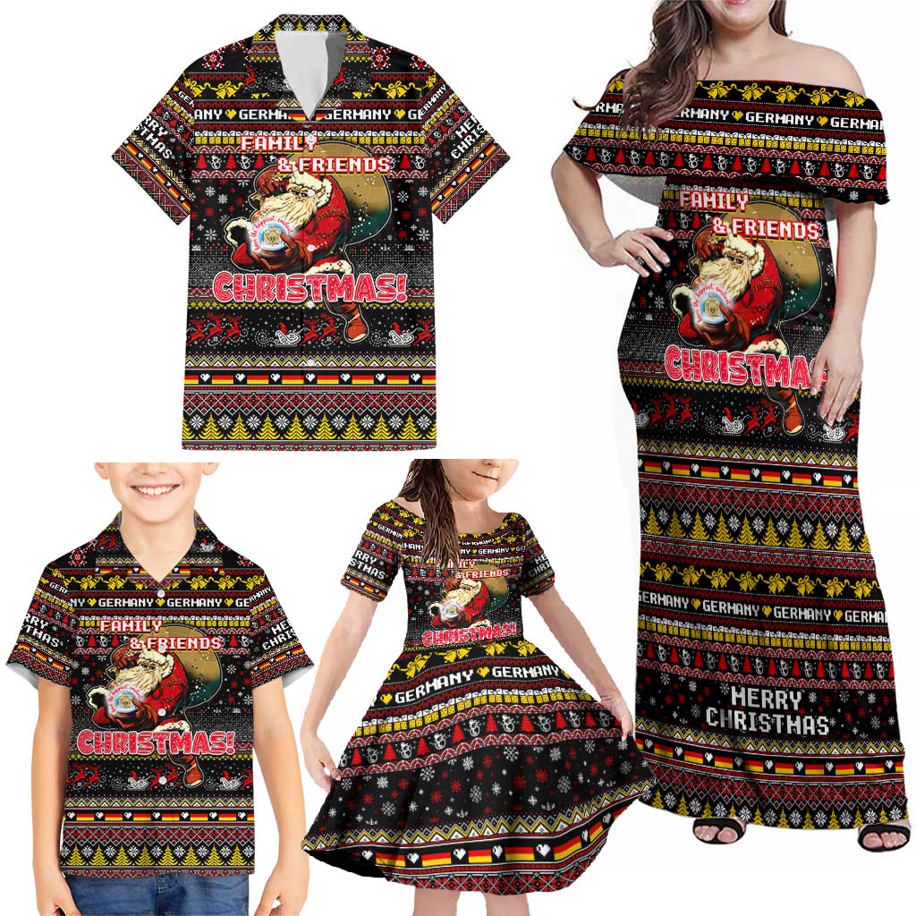 Germany Family Matching Off Shoulder Maxi Dress and Hawaiian Shirt Merry Christmas Family and Friends - Wonder Print Shop