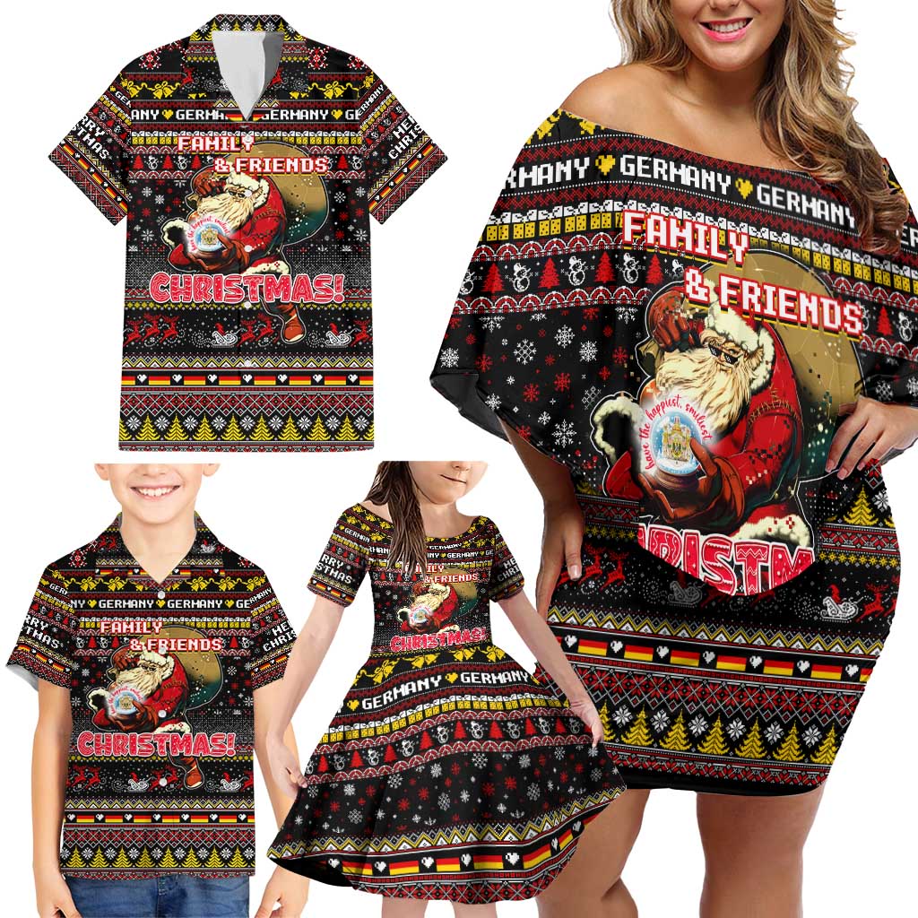 Germany Family Matching Off Shoulder Short Dress and Hawaiian Shirt Merry Christmas Family and Friends - Wonder Print Shop