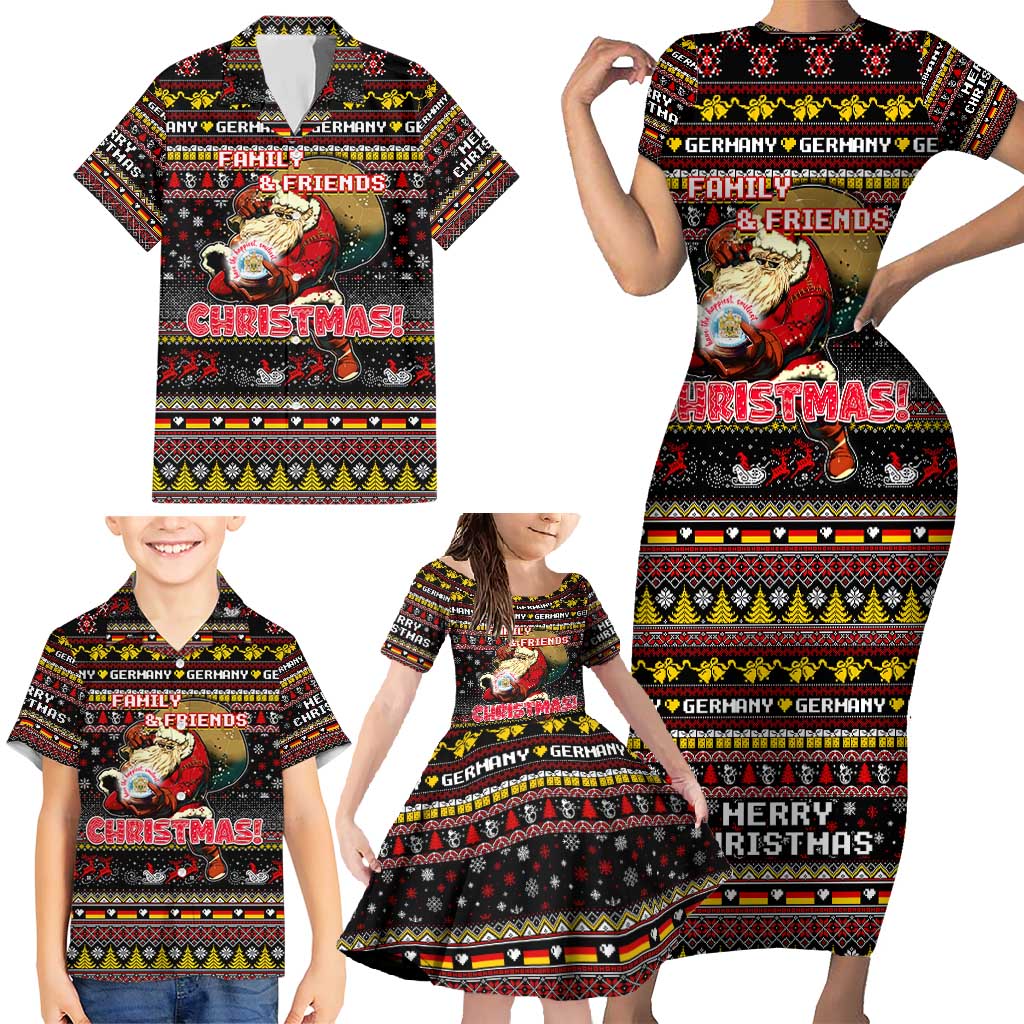 Germany Family Matching Short Sleeve Bodycon Dress and Hawaiian Shirt Merry Christmas Family and Friends - Wonder Print Shop