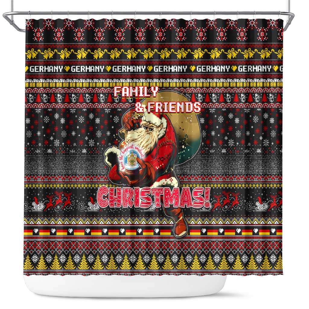 Germany Shower Curtain Merry Christmas Family and Friends