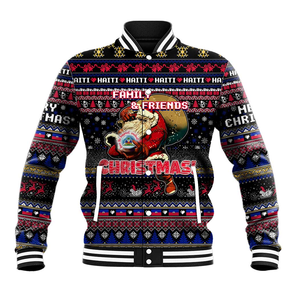 Haiti Baseball Jacket Merry Christmas Family and Friends - Wonder Print Shop