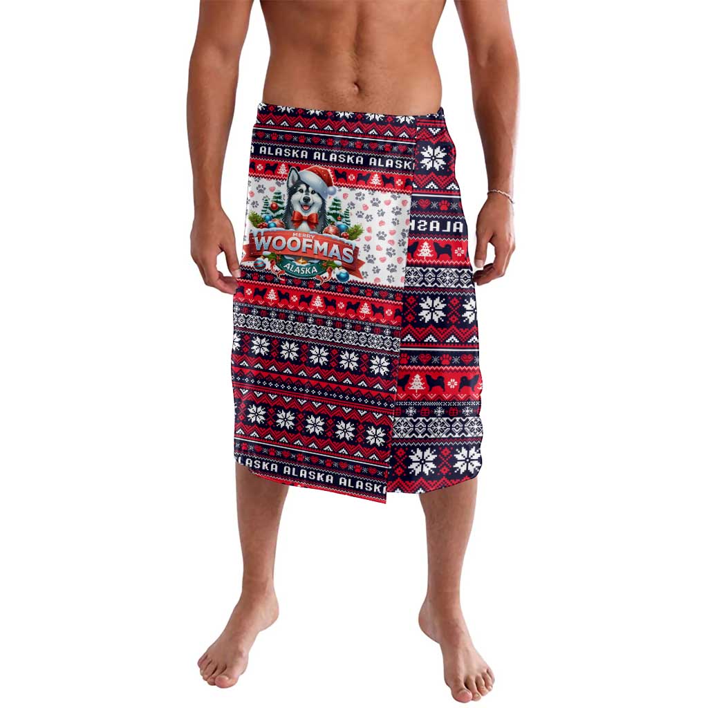 Men's Christmas dog-print shorts in red, navy, and white, front dog graphic