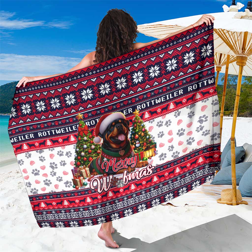 Rottweiler Merry Woofmas Sarong Christmas Dog Art Style