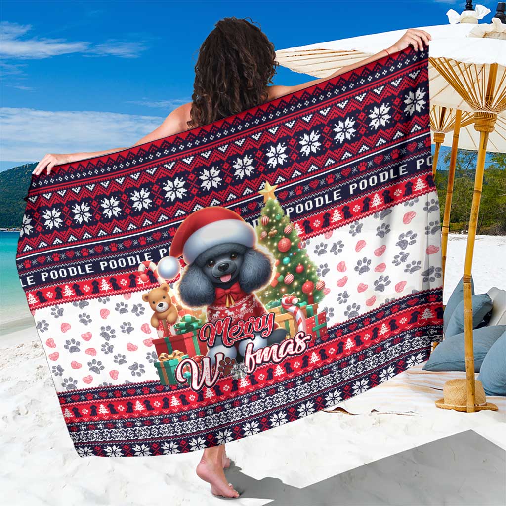 Poodle Merry Woofmas Sarong Christmas Dog Art Style