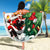 Cheer Santa Claus T-Rex Beach Blanket Merry Beermas Christmas - Wonder Print Shop