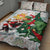 Cheer Santa Claus T-Rex Quilt Bed Set Merry Beermas Christmas - Wonder Print Shop