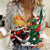 Cheer Santa Claus T-Rex Women Casual Shirt Merry Beermas Christmas