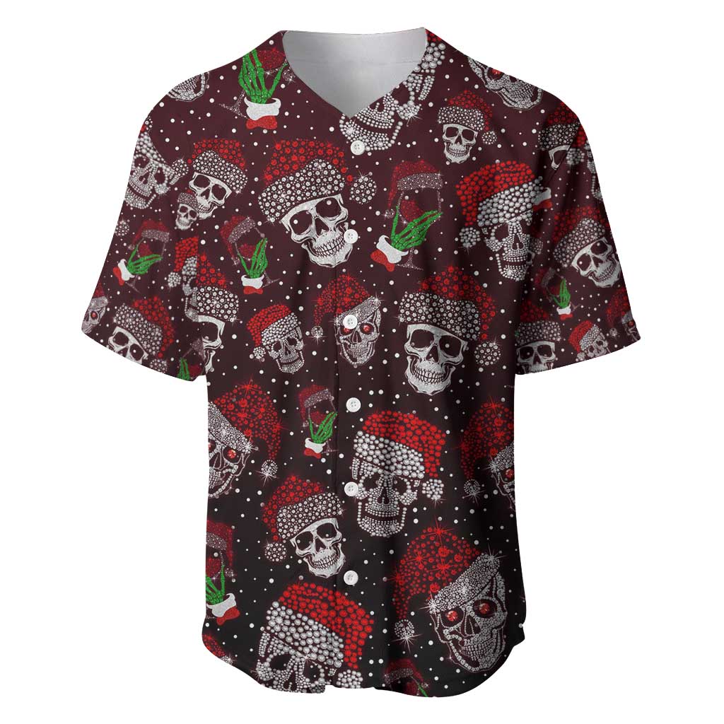 Xmas Skulls Love Christmas Cocktails Baseball Jersey - Wonder Print Shop