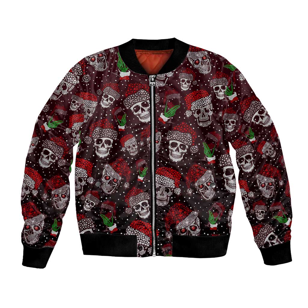 Xmas Skulls Love Christmas Cocktails Bomber Jacket - Wonder Print Shop