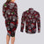 Xmas Skulls Love Christmas Cocktails Couples Matching Long Sleeve Bodycon Dress and Long Sleeve Button Shirt - Wonder Print Shop