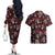 Xmas Skulls Love Christmas Cocktails Couples Matching Off The Shoulder Long Sleeve Dress and Hawaiian Shirt - Wonder Print Shop