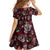 Xmas Skulls Love Christmas Cocktails Family Matching Off Shoulder Short Dress and Hawaiian Shirt - Wonder Print Shop