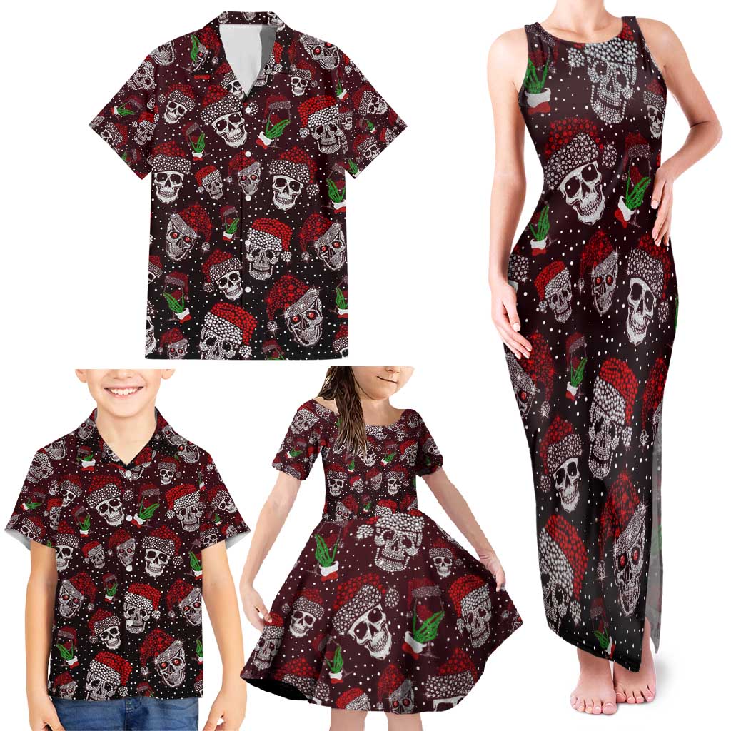 Xmas Skulls Love Christmas Cocktails Family Matching Tank Maxi Dress and Hawaiian Shirt - Wonder Print Shop