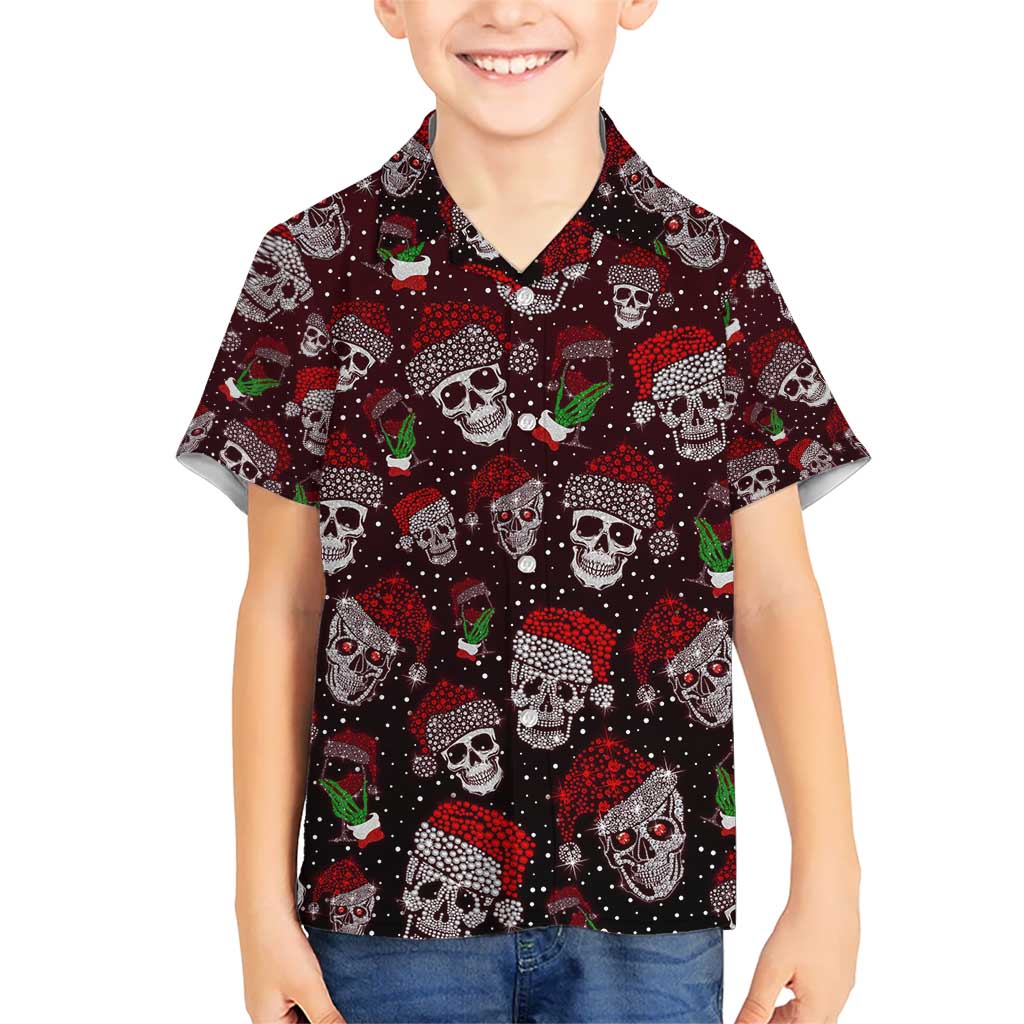 Xmas Skulls Love Christmas Cocktails Kid Hawaiian Shirt - Wonder Print Shop