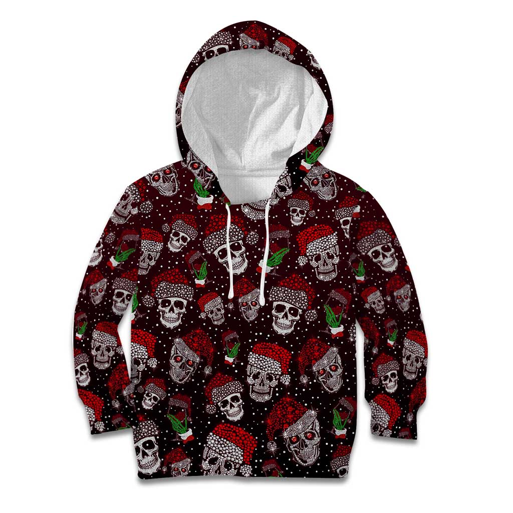 Xmas Skulls Love Christmas Cocktails Kid Hoodie - Wonder Print Shop