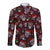 Xmas Skulls Love Christmas Cocktails Long Sleeve Button Shirt - Wonder Print Shop