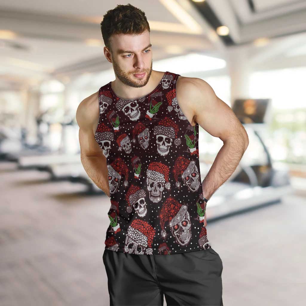 Xmas Skulls Love Christmas Cocktails Men Tank Top - Wonder Print Shop