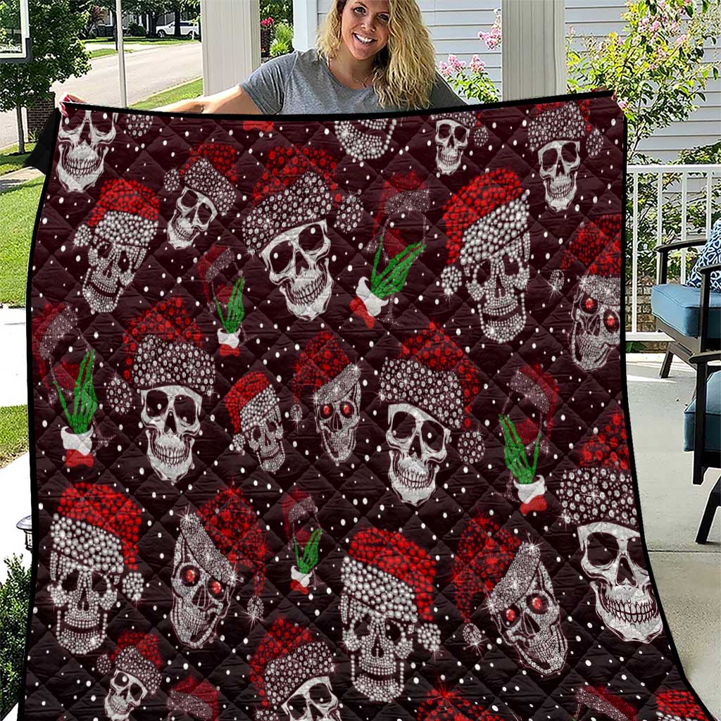 Xmas Skulls Love Christmas Cocktails Quilt - Wonder Print Shop