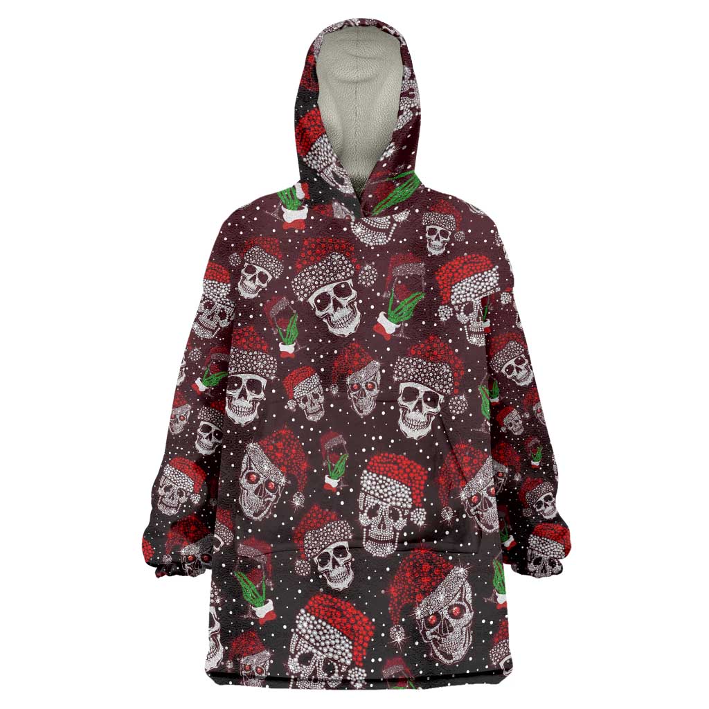 Xmas Skulls Love Christmas Cocktails Wearable Blanket Hoodie