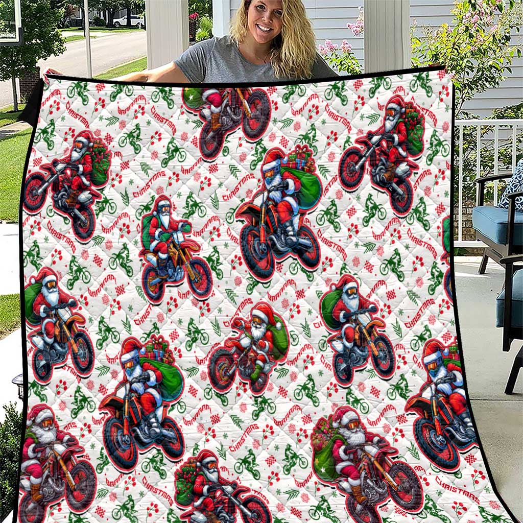 BRAAAP! Motorbike Santa Christmas Quilt - Wonder Print Shop