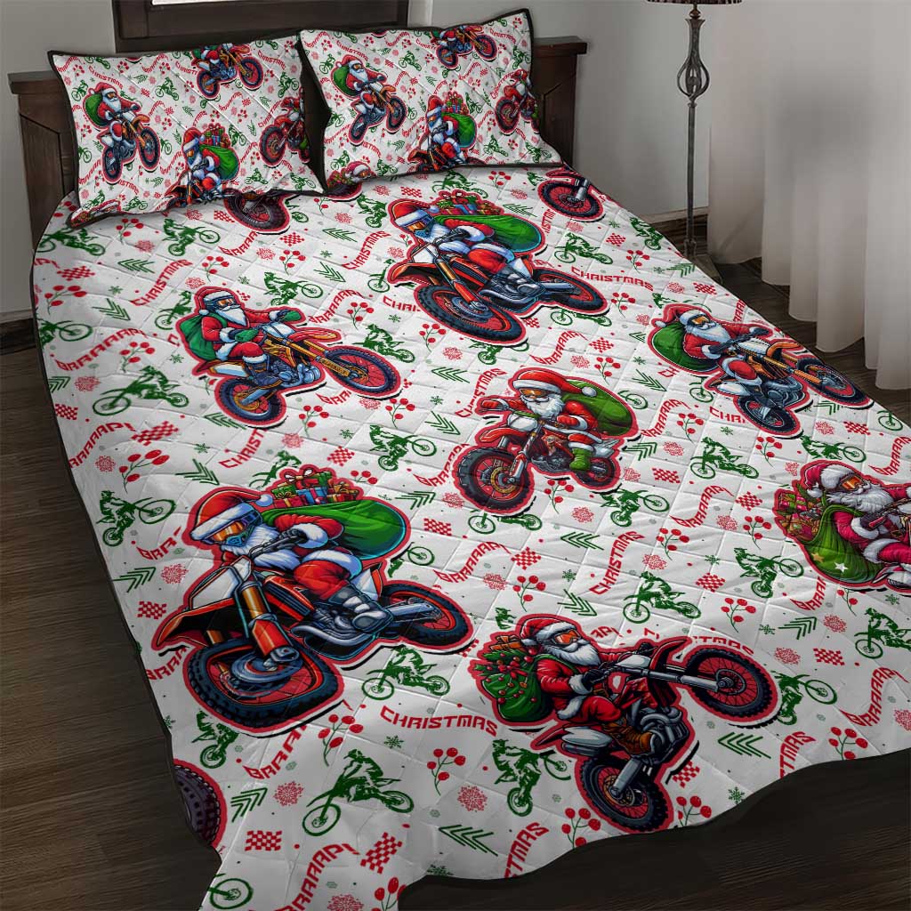 BRAAAP! Motorbike Santa Christmas Quilt Bed Set - Wonder Print Shop