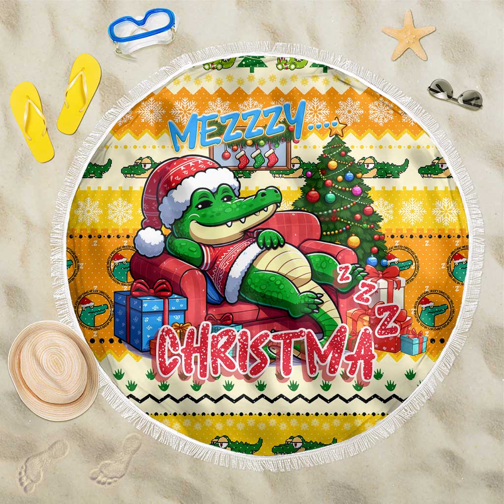 Crocodile Mezzy Christmas Beach Blanket Funny Style - Wonder Print Shop