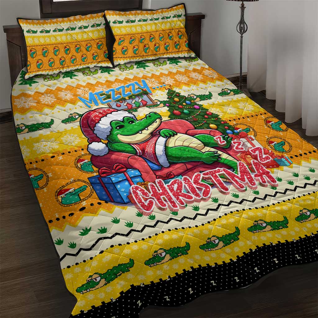 Crocodile Mezzy Christmas Quilt Bed Set Funny Style - Wonder Print Shop