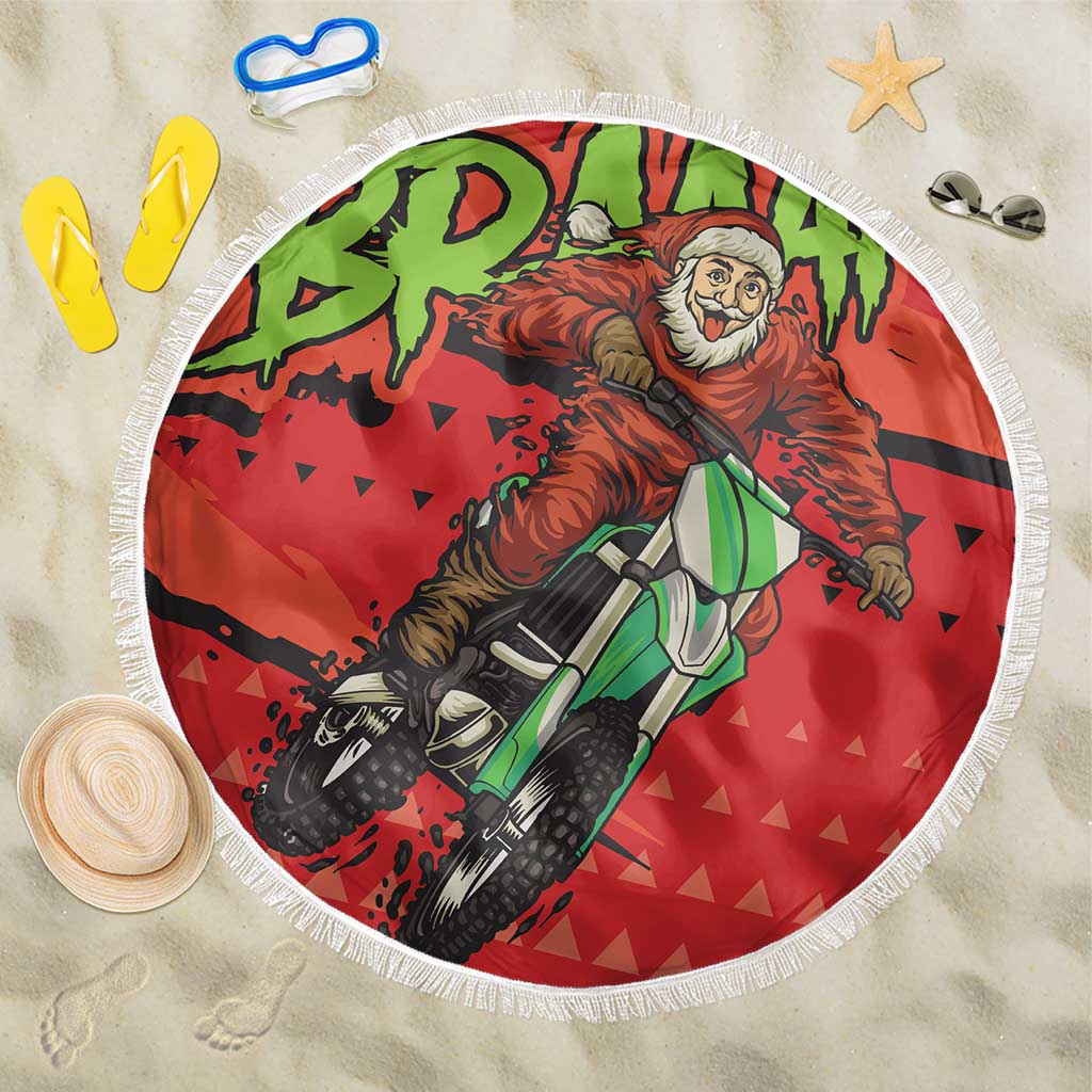 Braaap Beach Blanket Motorcross Santa Christmas - Wonder Print Shop